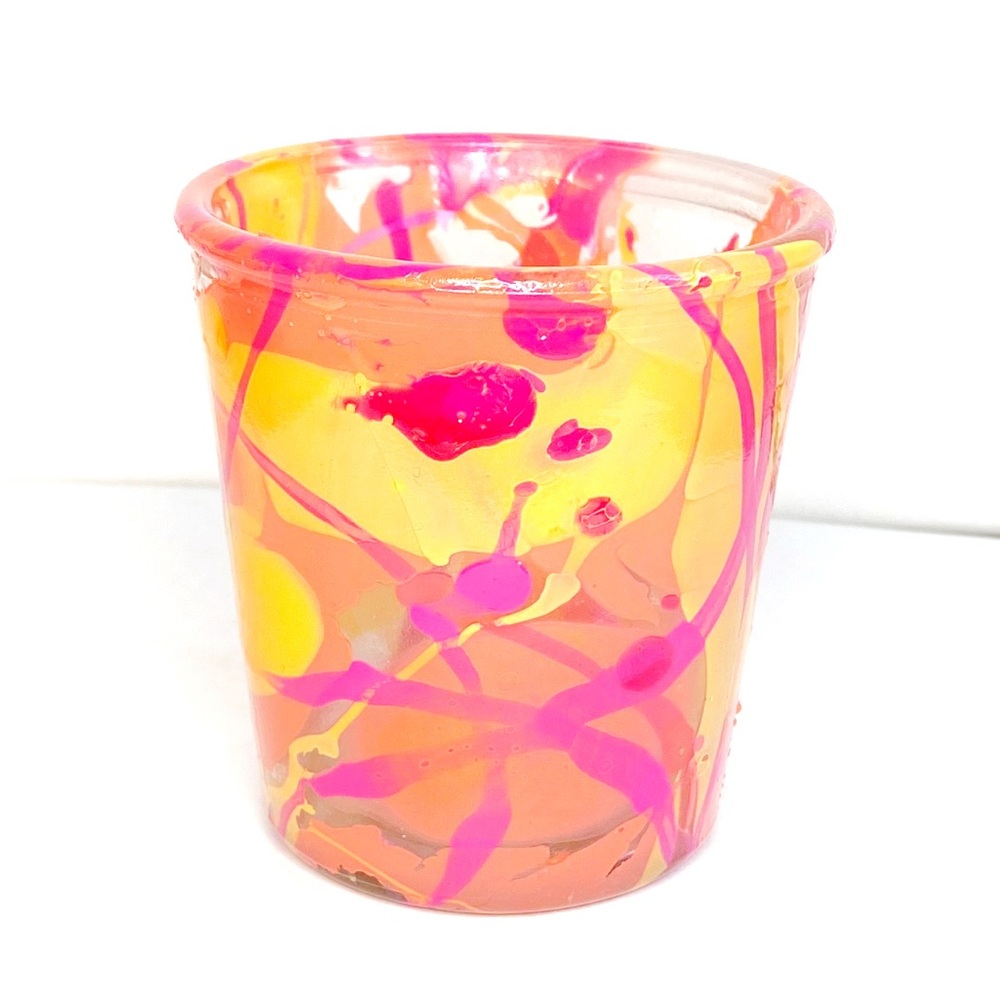 Marbled Colorful Votive Candle Holder Handmade